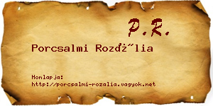 Porcsalmi Rozália névjegykártya