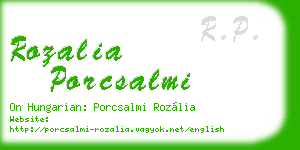 rozalia porcsalmi business card